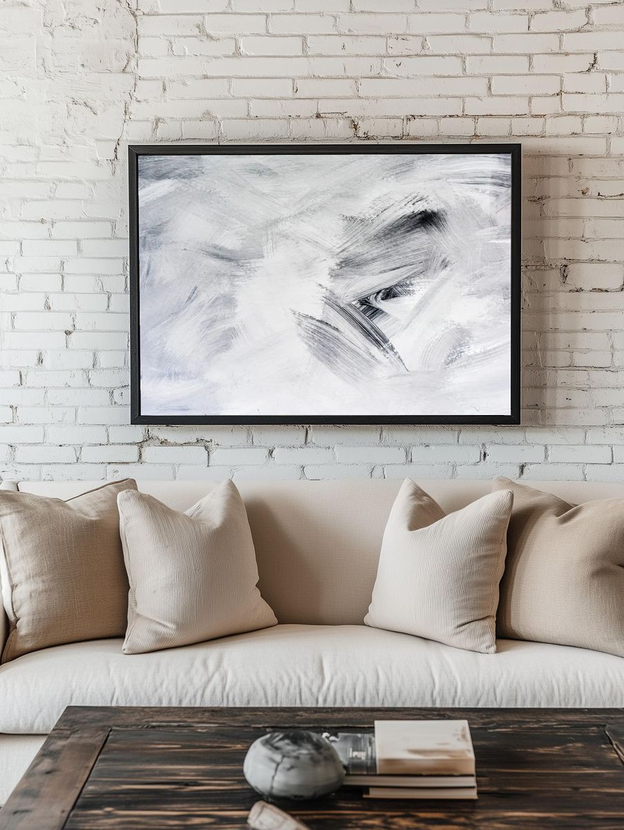 Paint brush textured Background. — room view 1