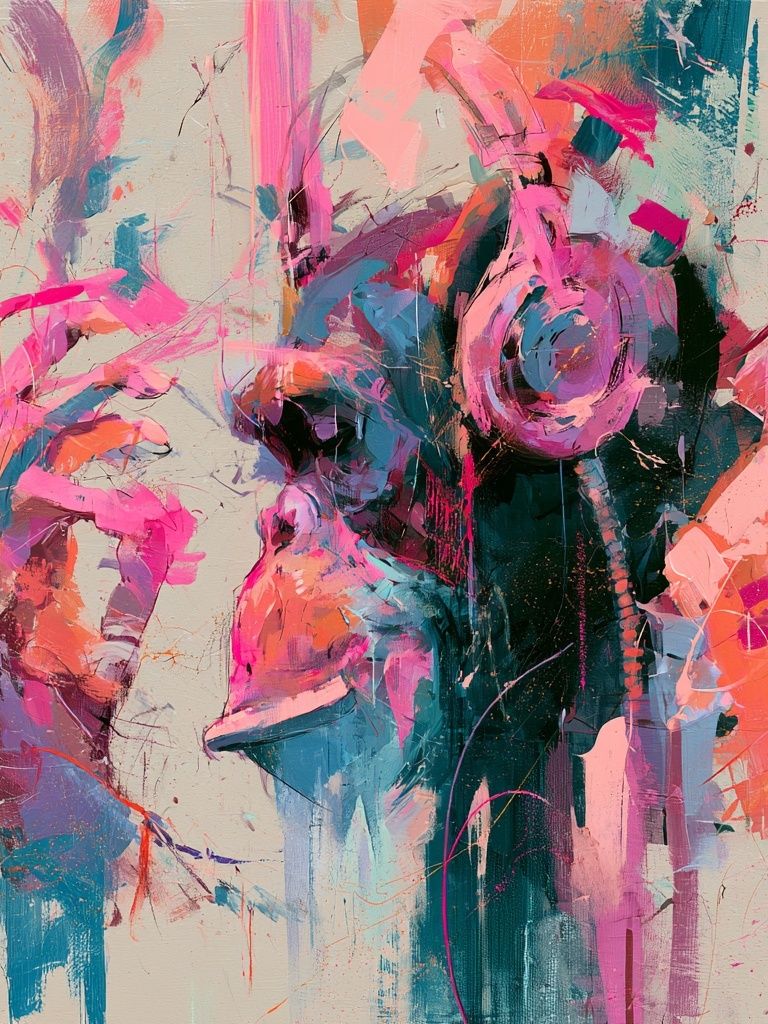 Abstract Neon Face Print. poster — abstract art
