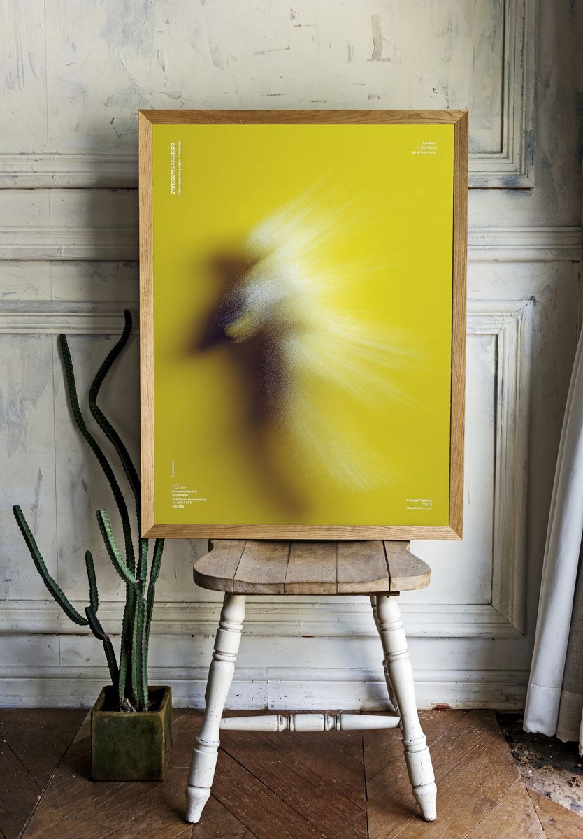 Abstract Yellow Burst Poster. — room view 1