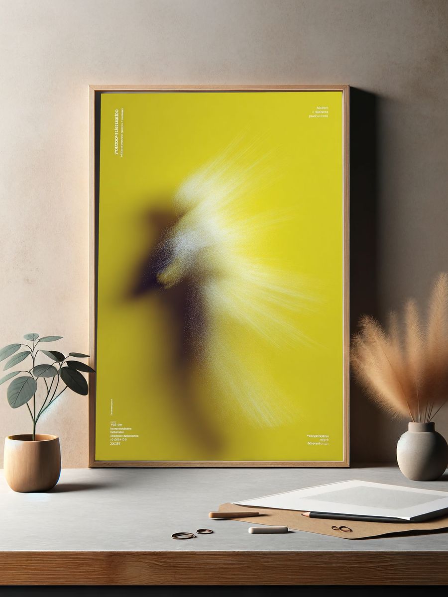 Abstract Yellow Burst Poster. — room view 2