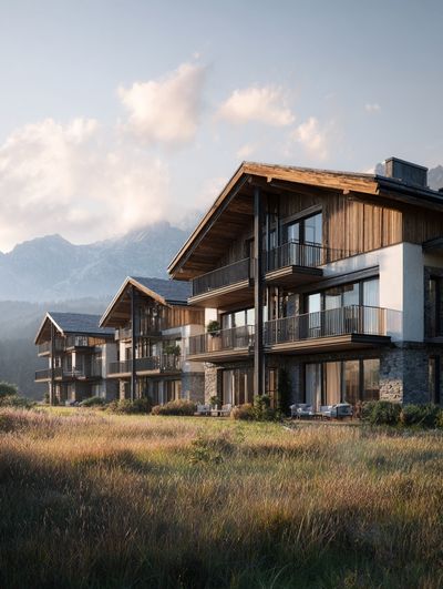 Alpine Chalet Architecture Poster. poster
