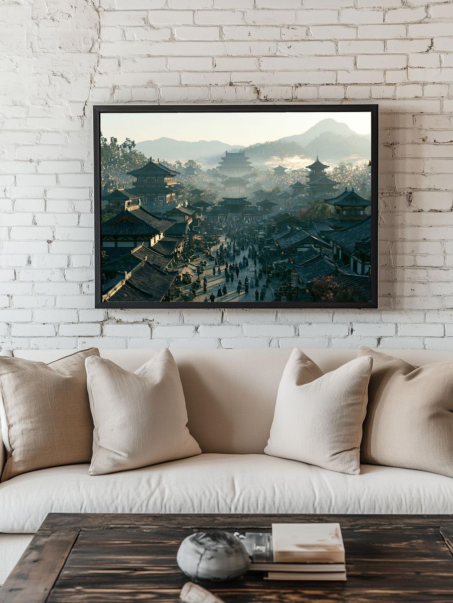 Ancient Chinese Cityscape Photography Poster. — room view 1