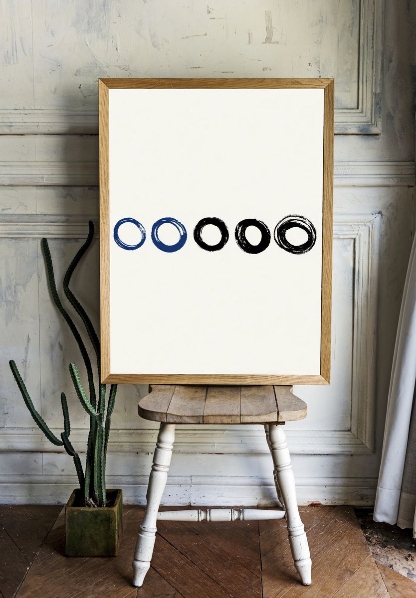 Minimal Ink Circles Poster. — room view 1