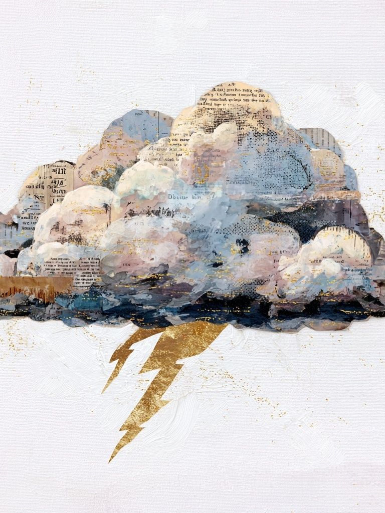 Abstract Cloud with Lightning — Art Print. poster detail
