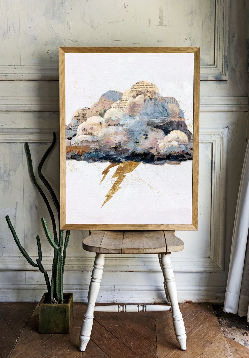 Abstract Cloud with Lightning — Art Print room preview