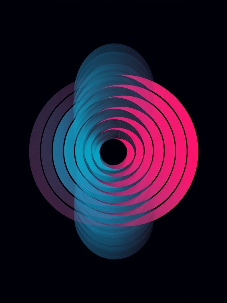 Abstract Circular Waves Poster. poster — abstract art