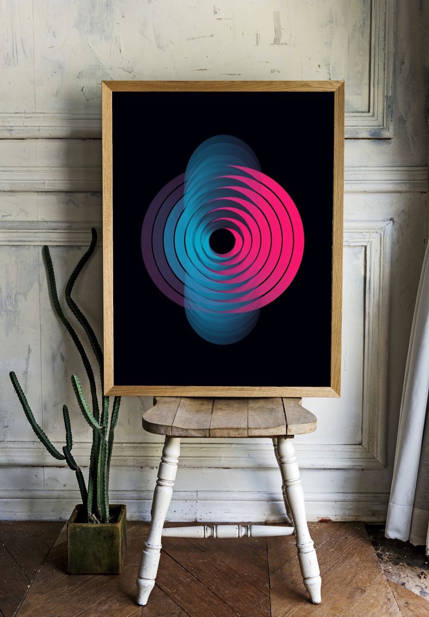 Abstract Circular Waves Poster room preview