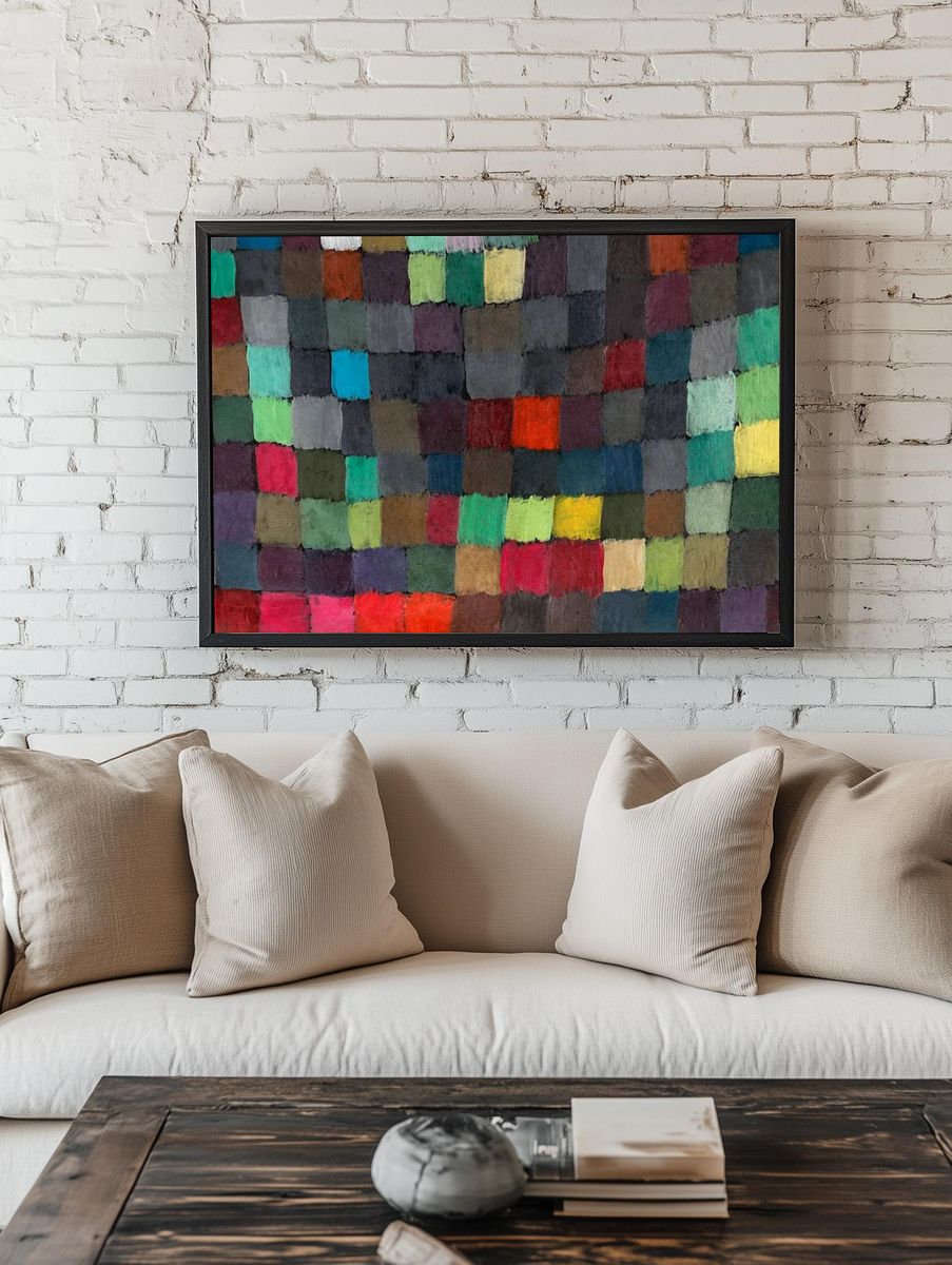 Colorful Abstract Patchwork Poster. room preview