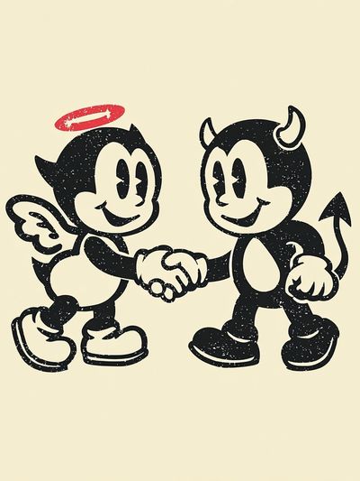 Angel and Devil Cartoon