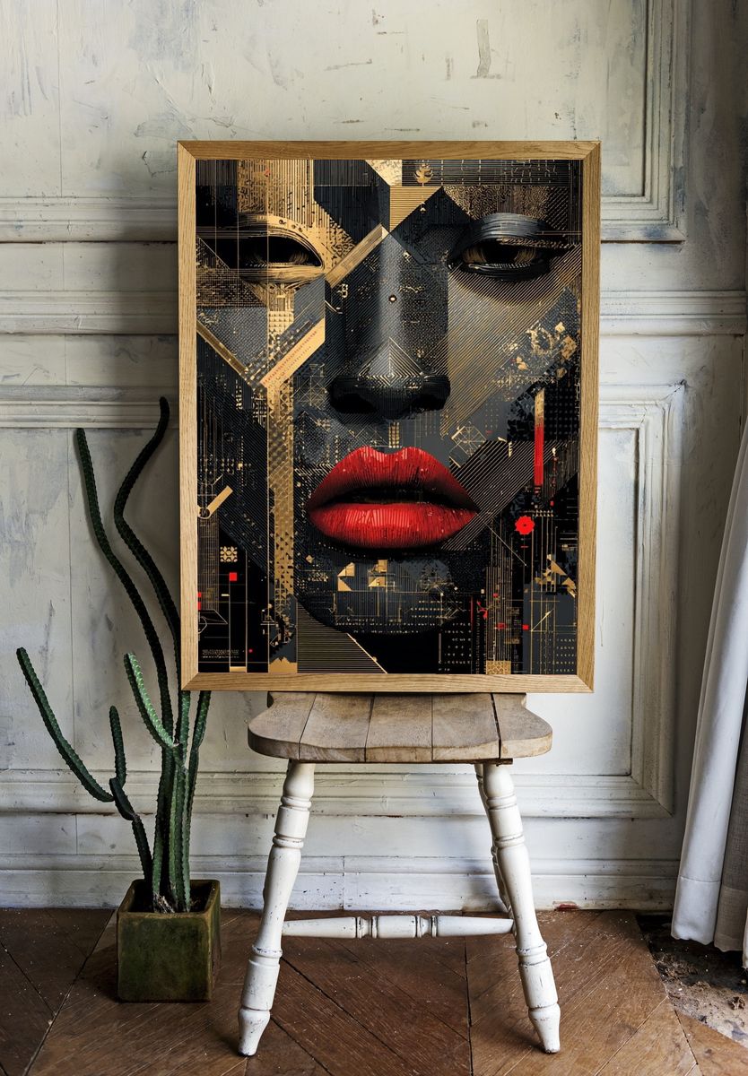 Abstract Face — Digital Art Print. room preview