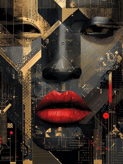 Abstract Face — Digital Art Print. poster