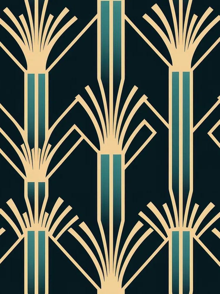 Art Deco Gold Fans Geometric Poster. poster detail