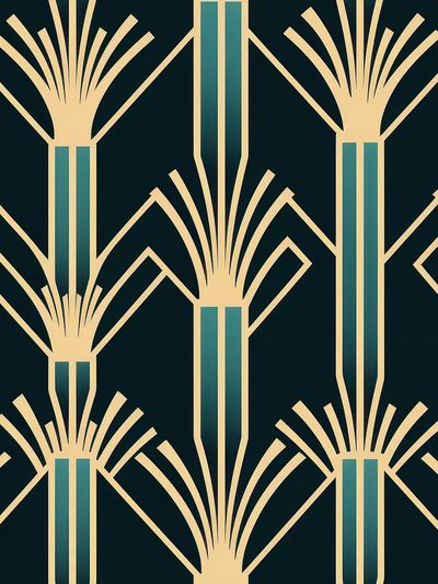 Art Deco Gold Fans Geometric Poster. poster print