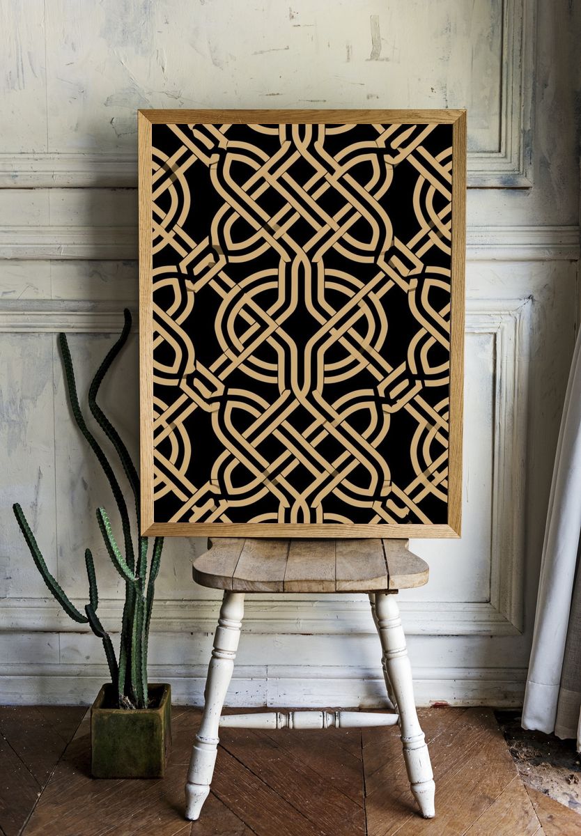 Art Deco Knot Pattern Poster. room preview