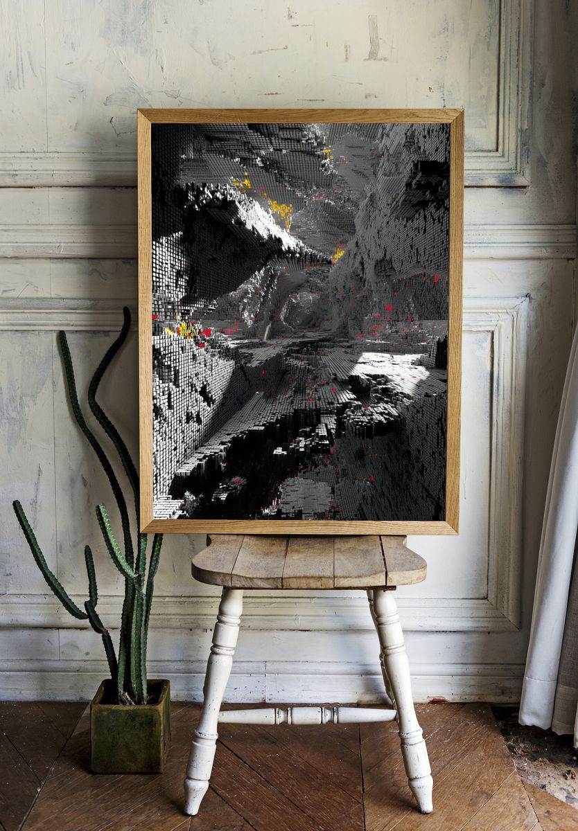 Abstract Digital Landscape Poster. room preview