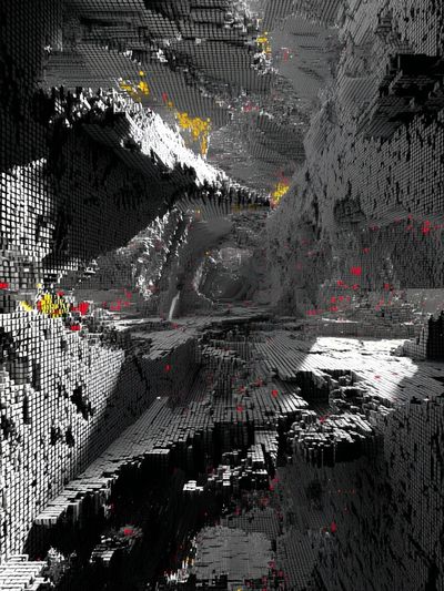 Abstract Digital Landscape Poster. poster