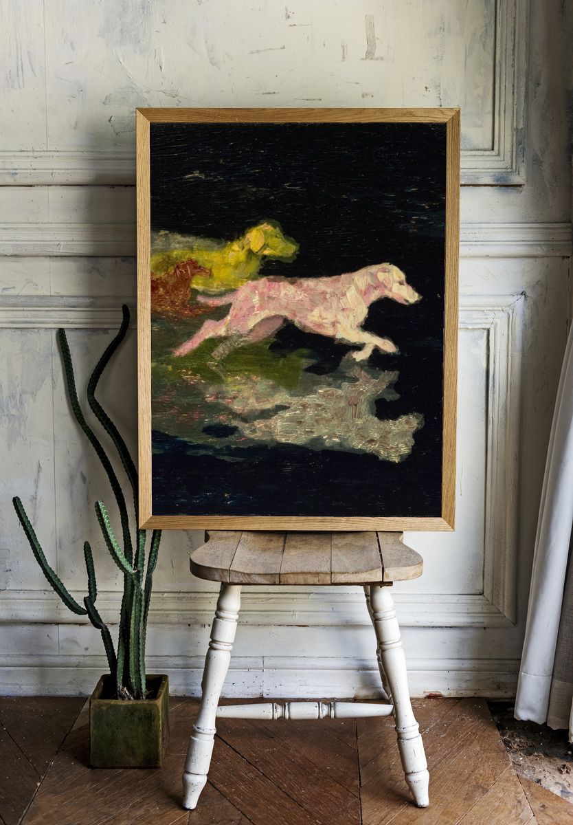 Running Dogs — Fine Art Print. — room view 1
