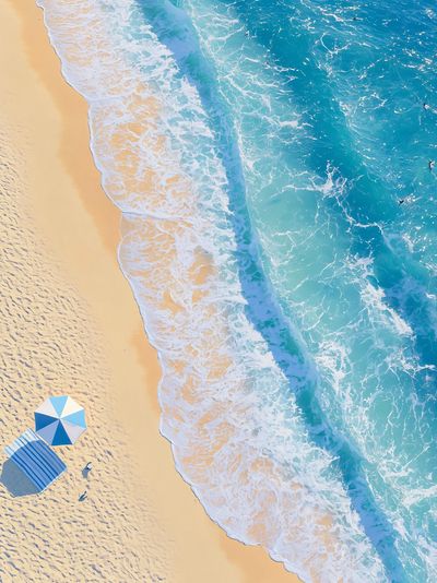 Aerial Beach Waves Poster.
