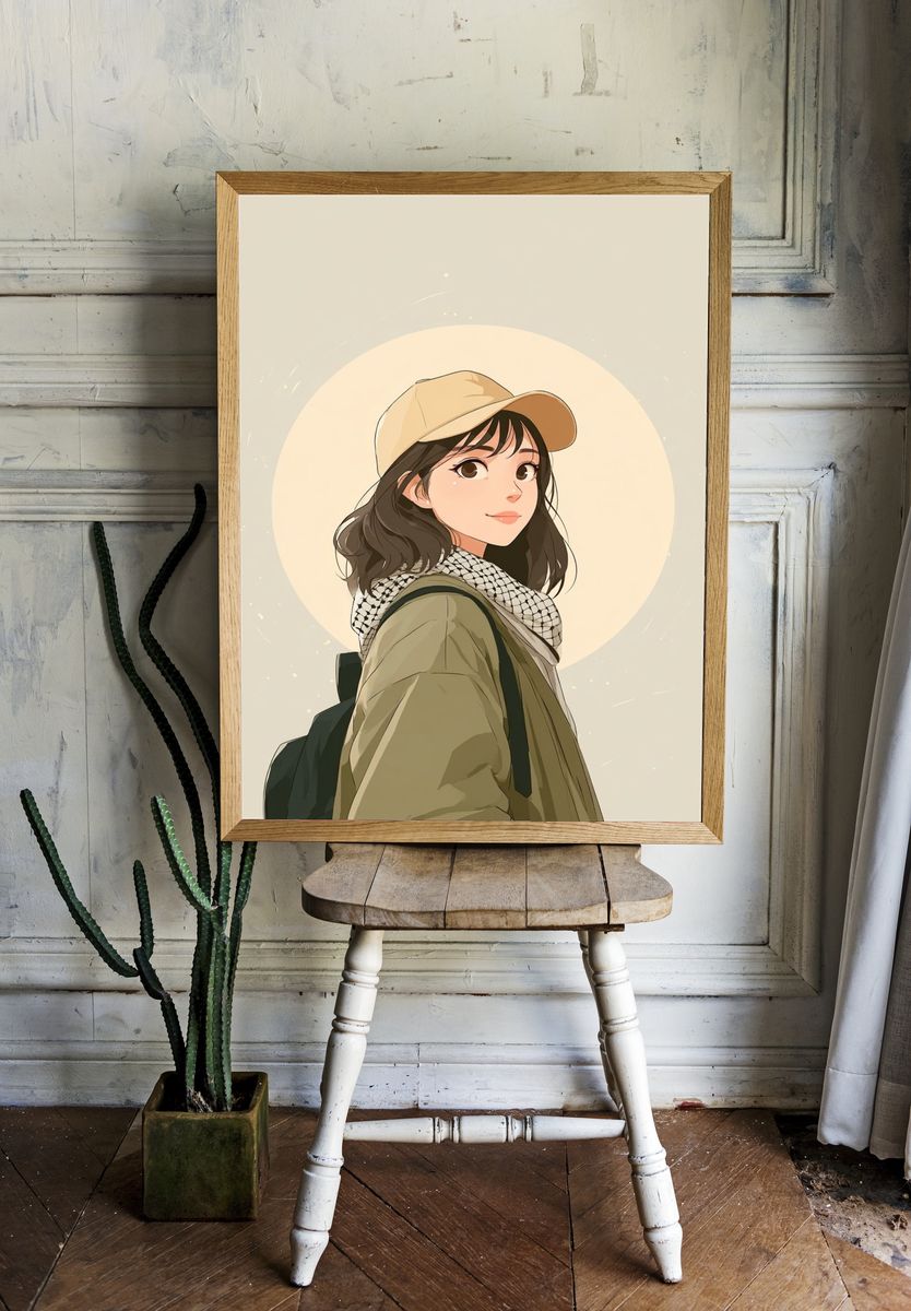 Casual Girl — Aesthetic Print room preview