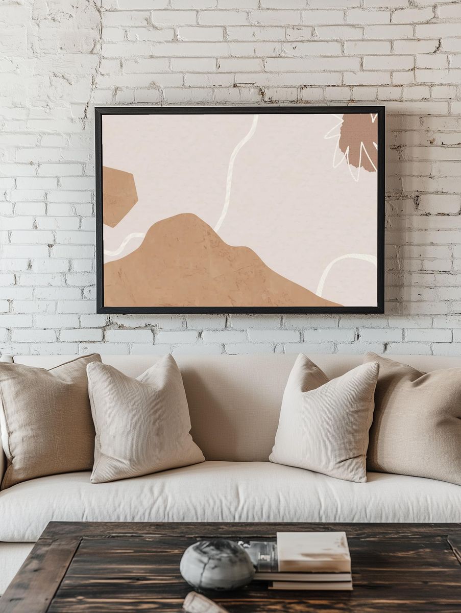 Abstract Earth Tones Poster. — room view 1