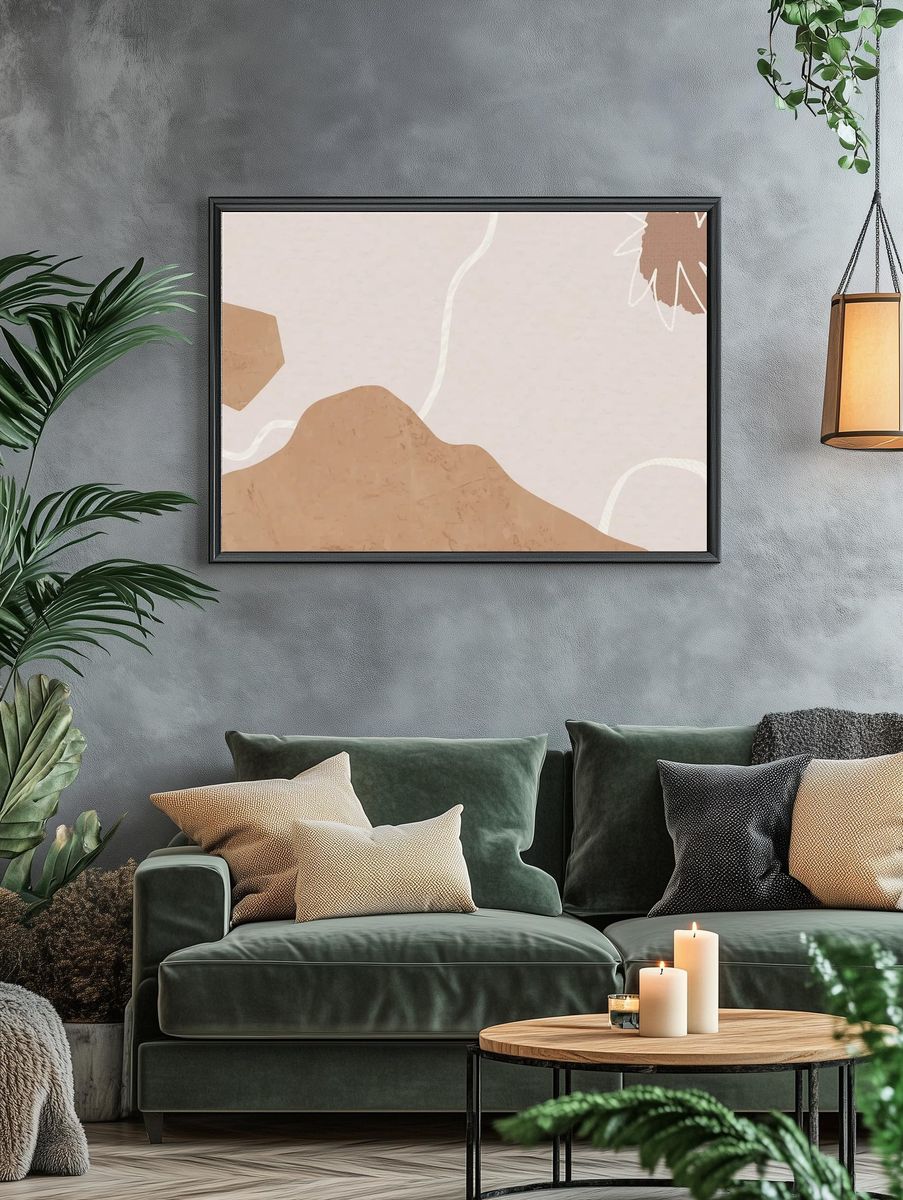 Abstract Earth Tones Poster. — room view 4