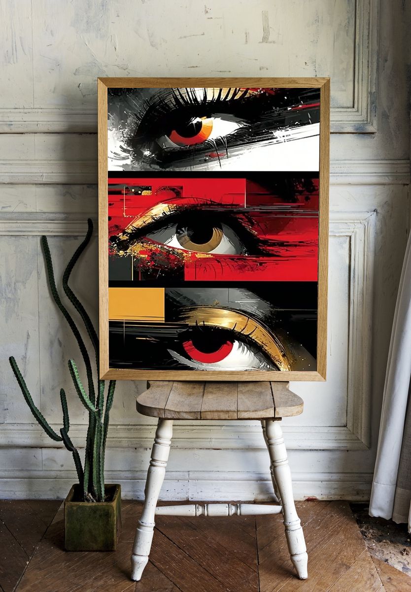 Abstract Eyes Expressionism Poster room preview