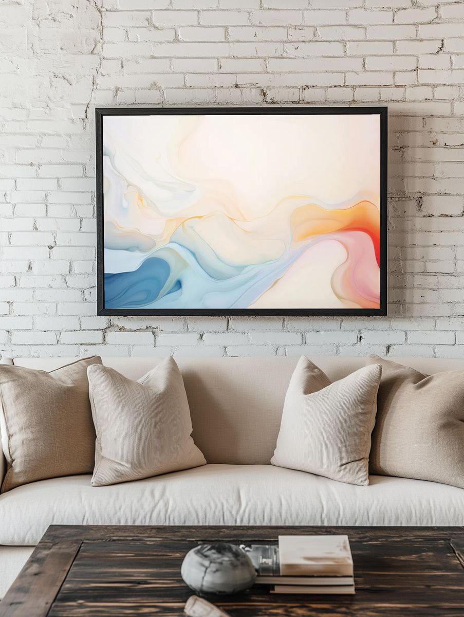 Abstract Fluid Art Poster. — room view 1