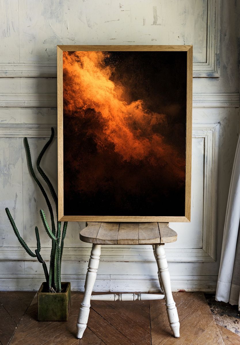 Fiery Abstract Explosion Poster room preview