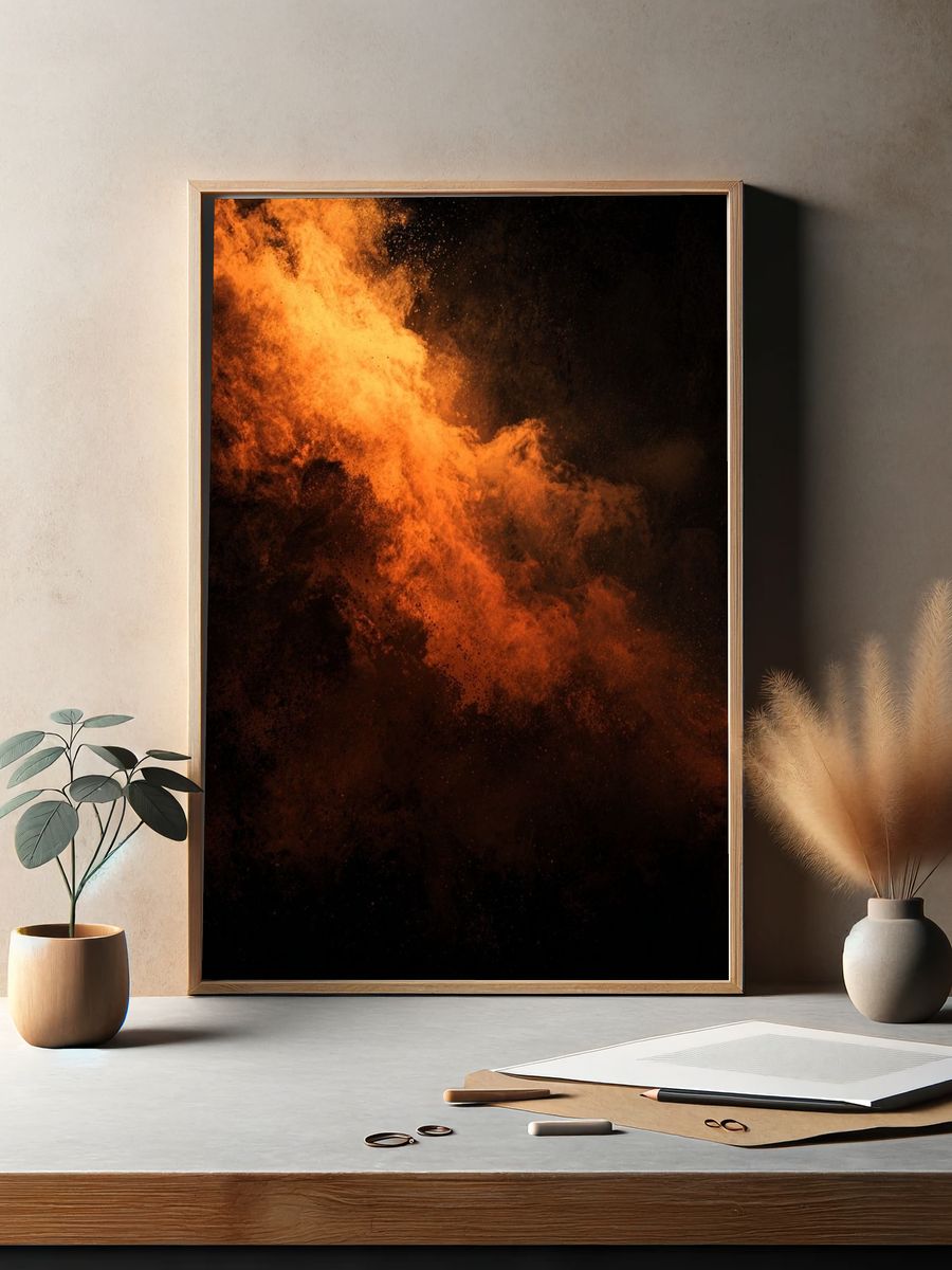 Fiery Abstract Explosion Poster. — room view 2