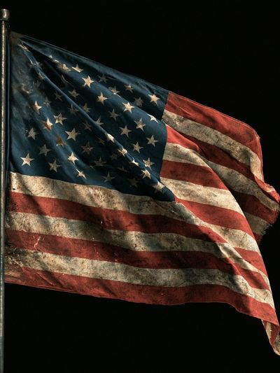 Weathered American Flag Photography Poster. poster