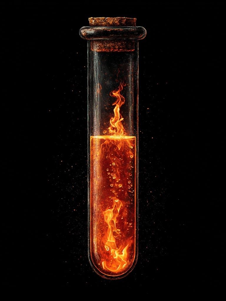 Flaming Test Tube Abstract Print. poster detail