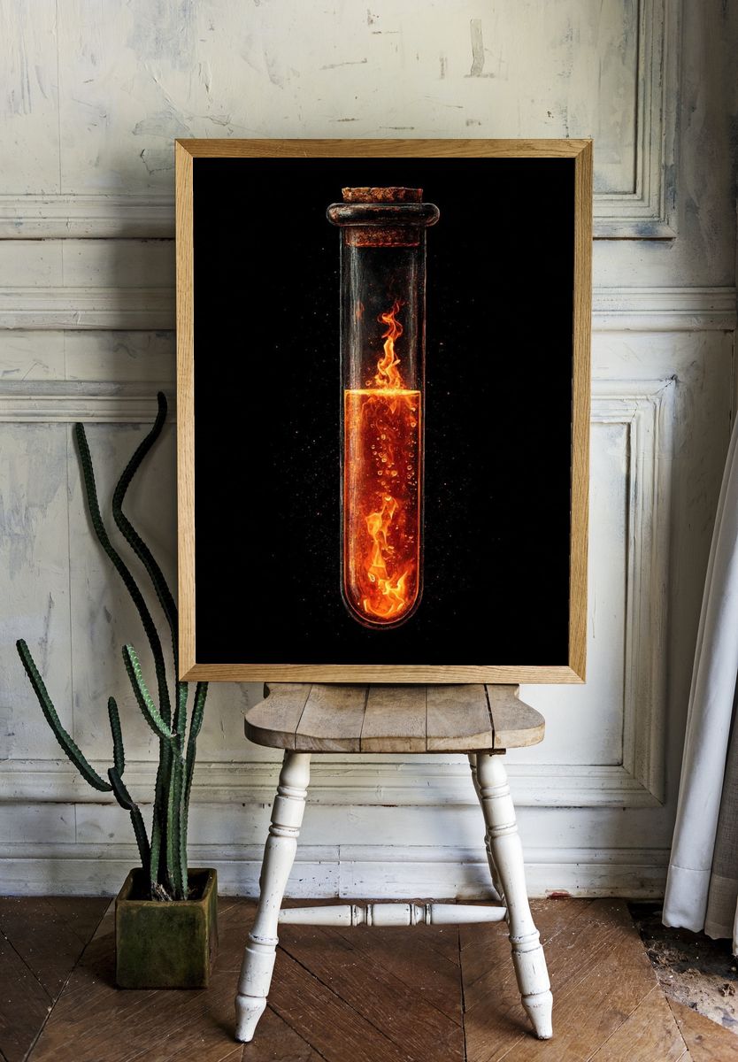 Flaming Test Tube Abstract Print room preview