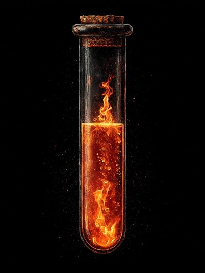 Flaming Test Tube Abstract Print. poster print