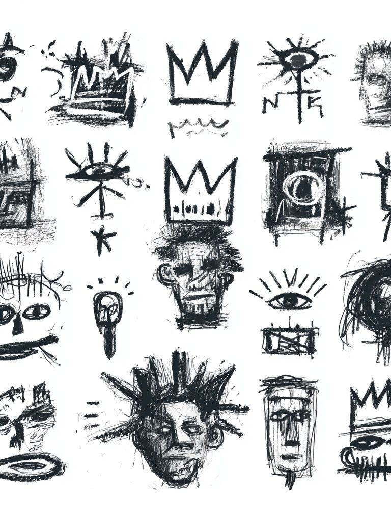 Abstract Faces Ink Poster. poster detail