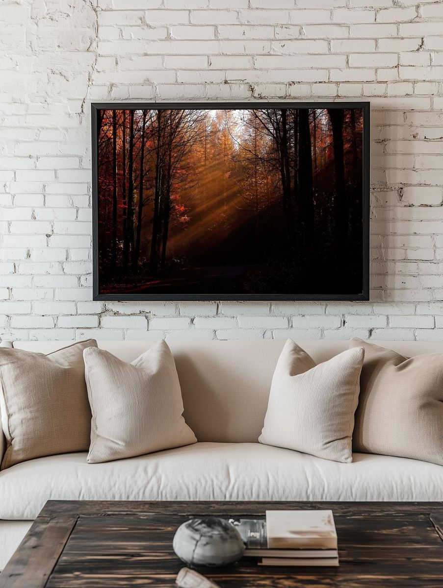 Autumn Forest Light — Nature Print. — room view 1