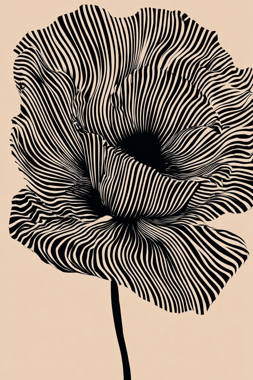Abstract Floral Lines Poster. poster — illustration art