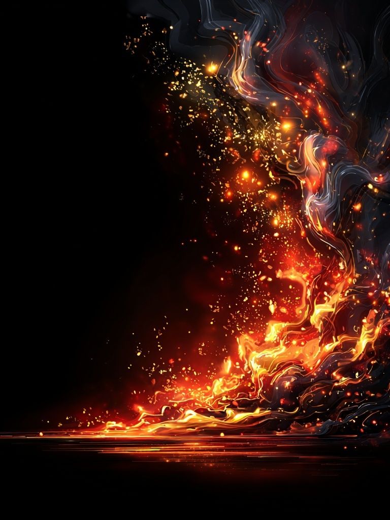 Abstract Flames — Digital Art Print. poster detail