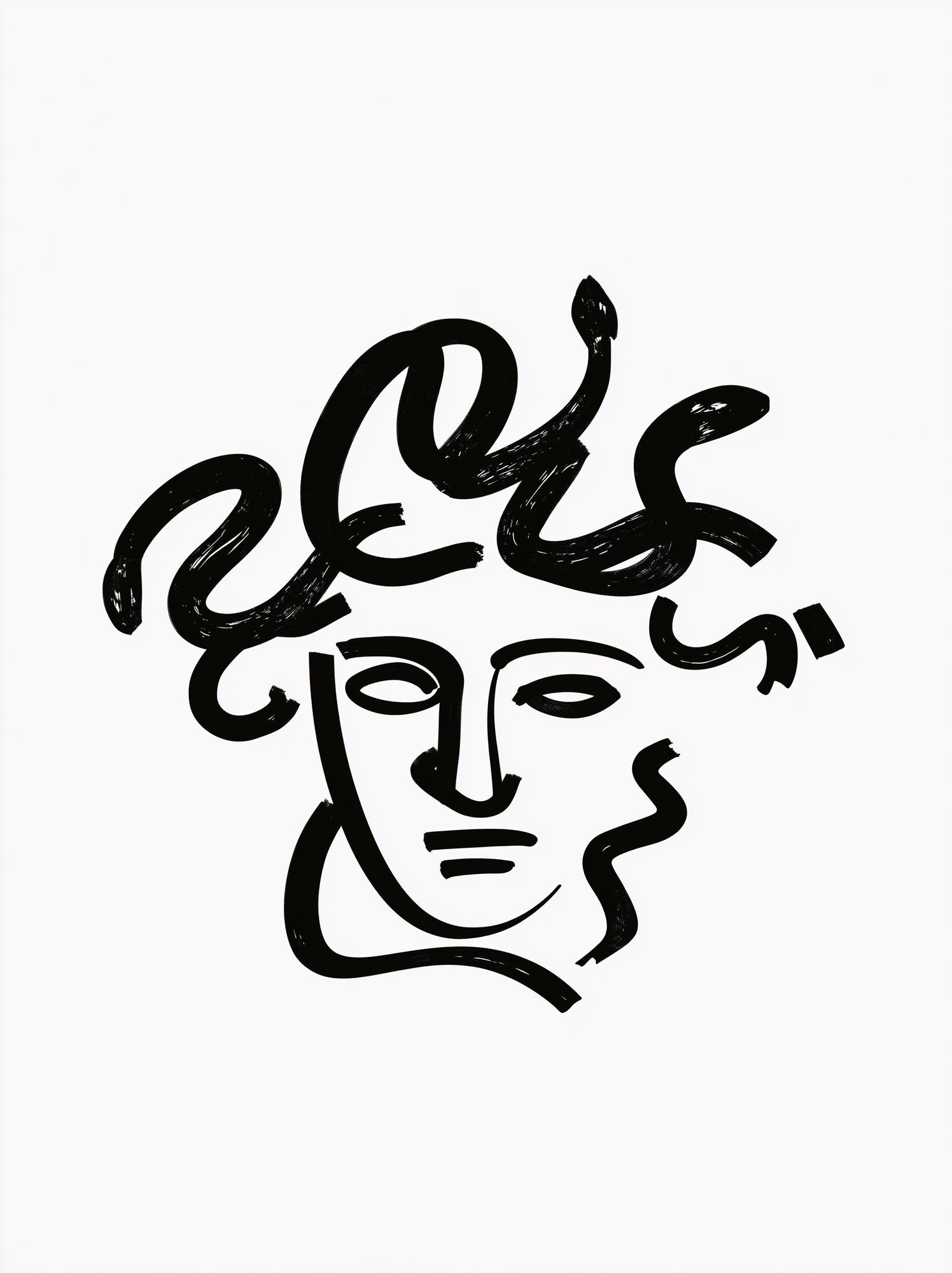 Abstract Face Line Art Poster. poster — fine-art art
