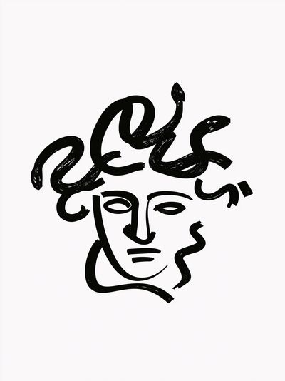 Abstract Face Line Art Poster. poster