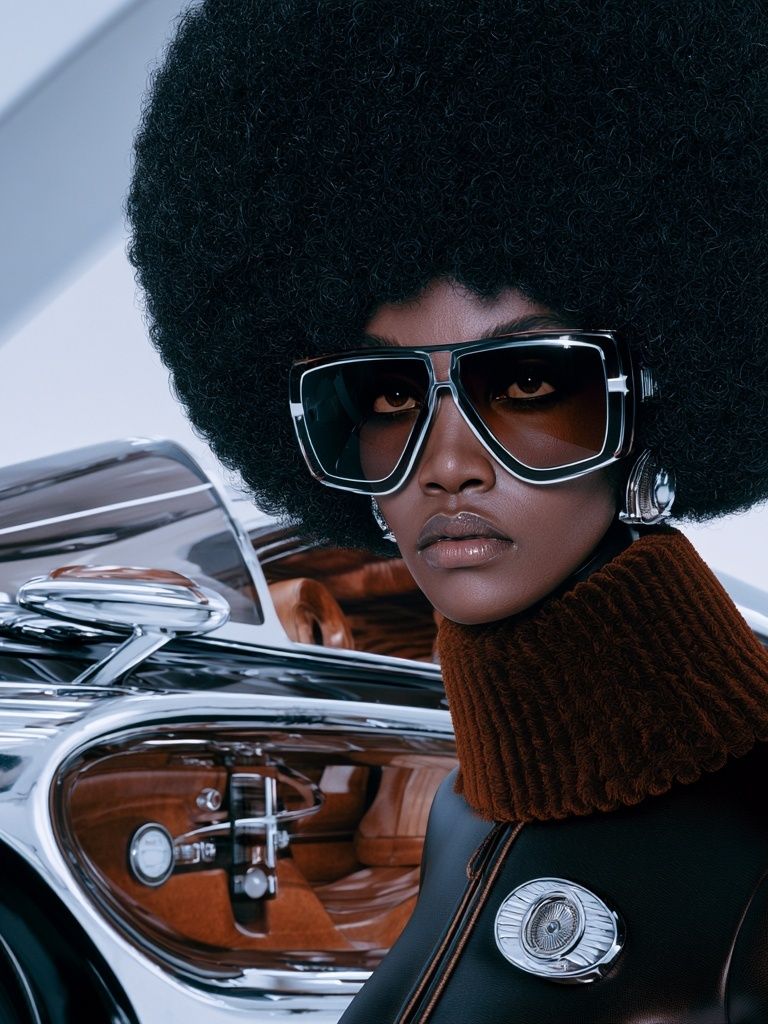 Afrofuturist Fashion Portrait Poster. poster detail