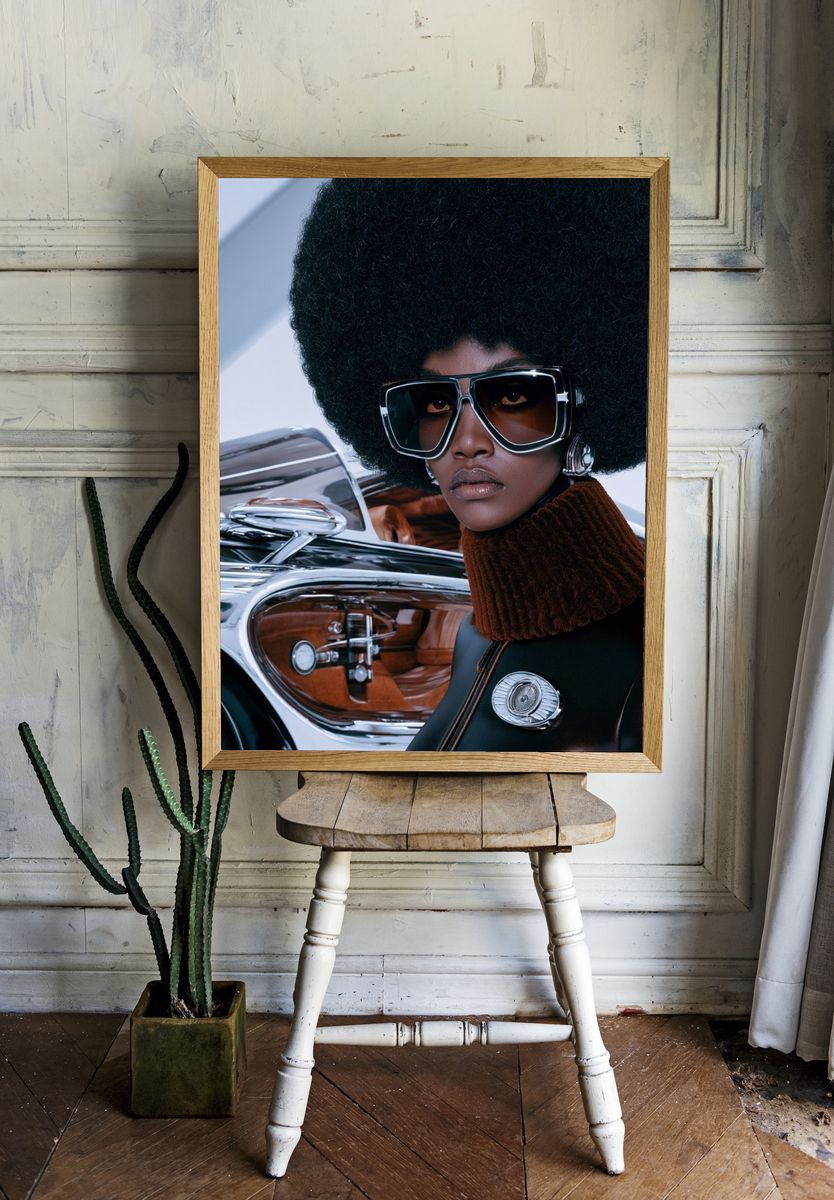 Afrofuturist Fashion Portrait Poster. room preview