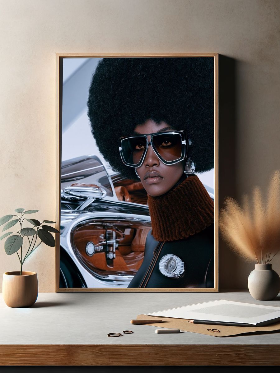 Afrofuturist Fashion Portrait Poster. — room view 2
