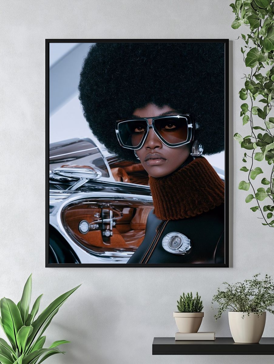 Afrofuturist Fashion Portrait Poster. — room view 4