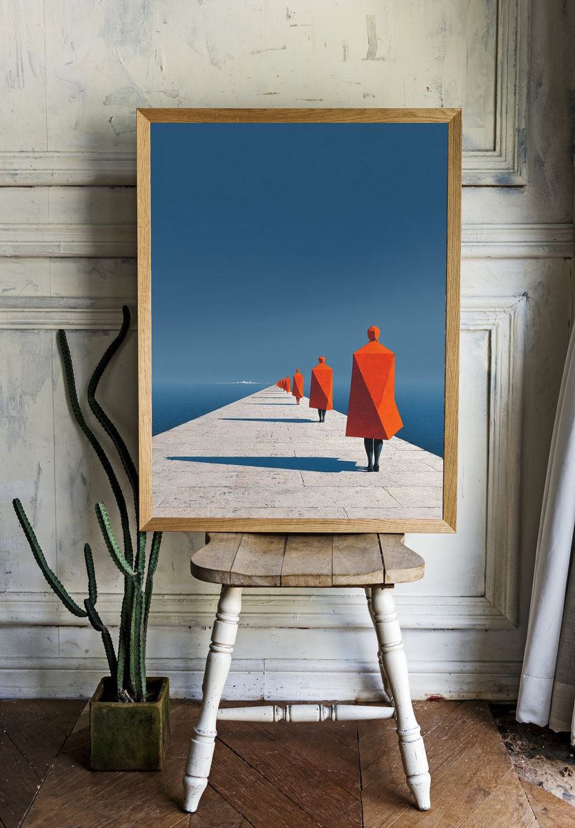 Abstract Figures on a Pier — Fine Art Print room preview