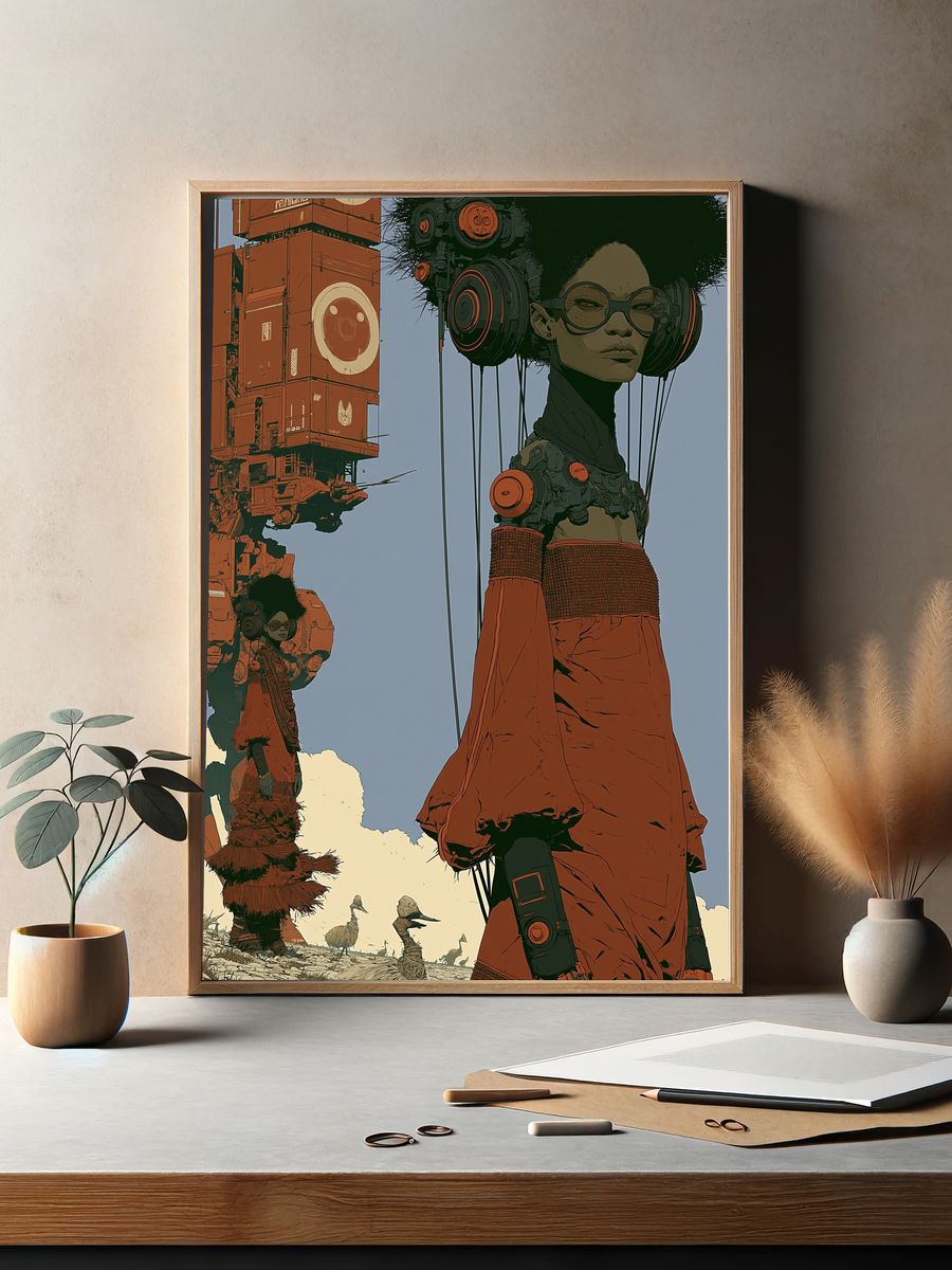 Afrofuturist Giant Portrait Print. — room view 2