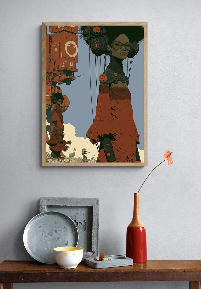 Afrofuturist Giant Portrait Print. — room view 3