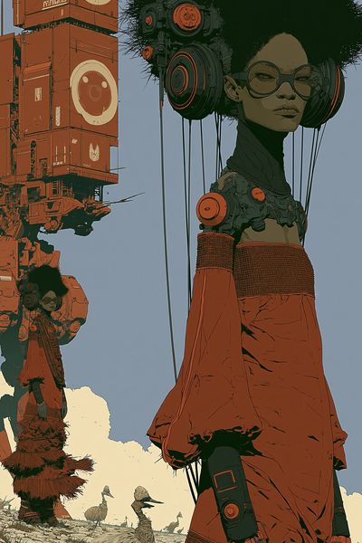 Afrofuturist Giant Portrait Print. poster