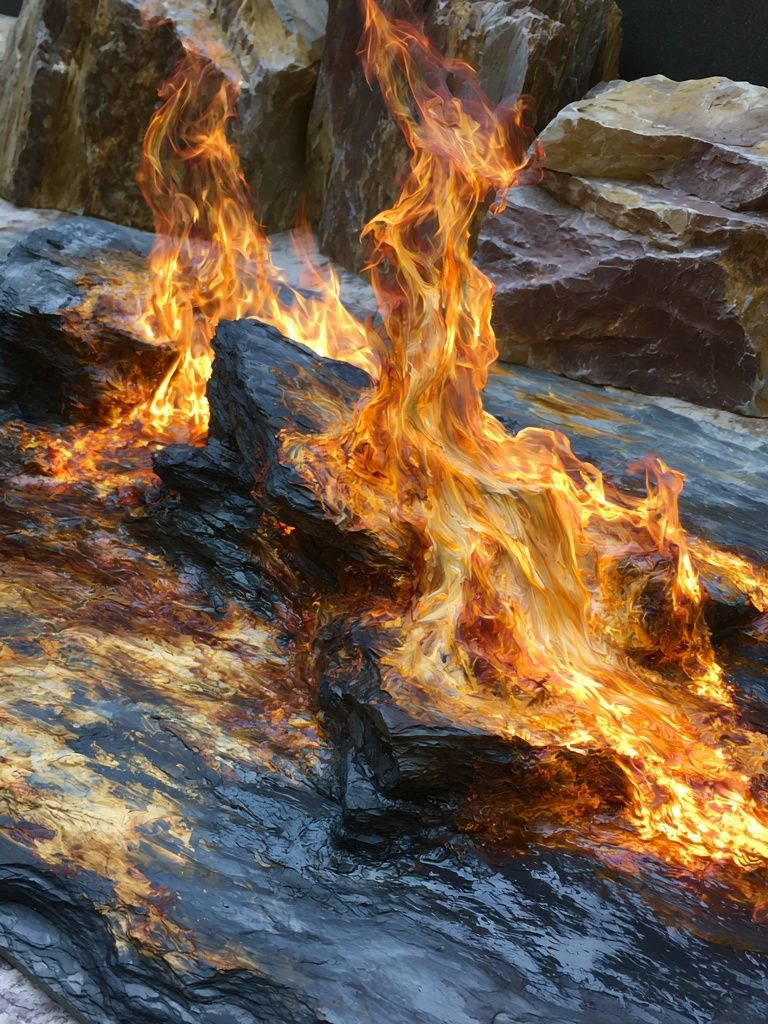 Fire and Stone Abstract Print. poster detail