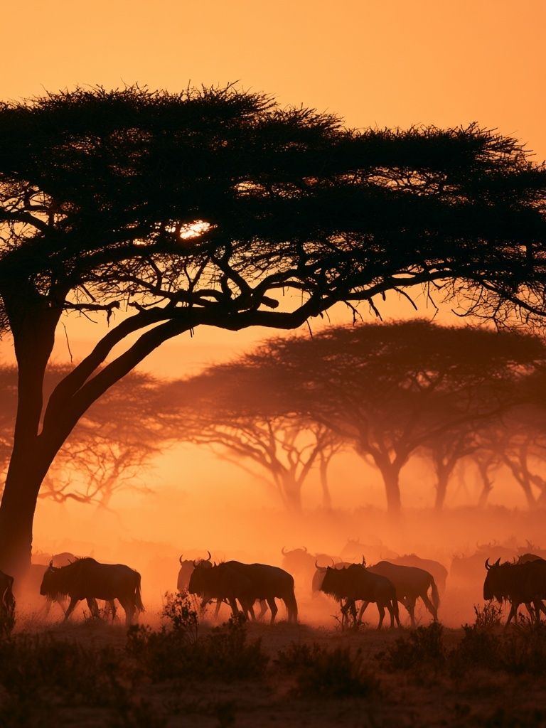 African Savannah Sunset Photography Poster. poster — photography art