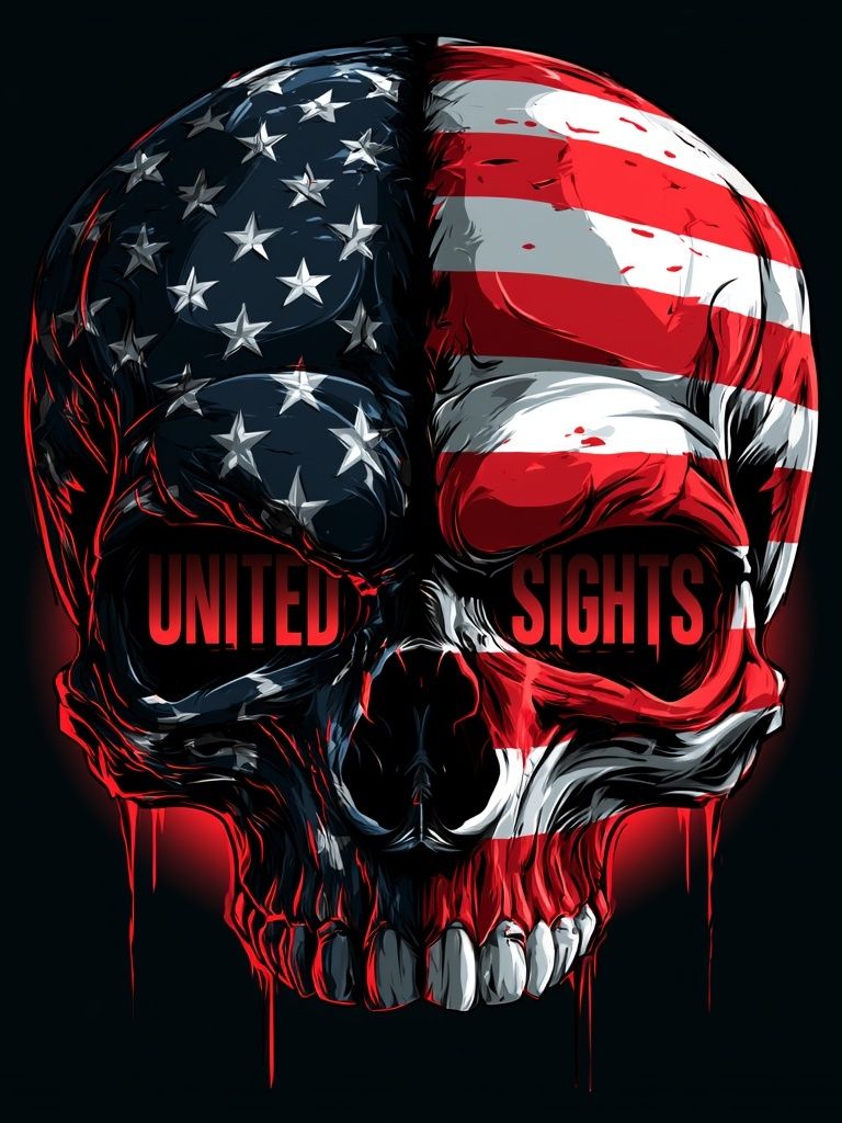 American Flag Skull Illustration Poster. poster detail